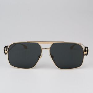 NEW Versace VE2269 100287 Gold Dark Grey Pilot Unisex Sunglasses VE 2269
